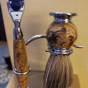 Men's Silver Shaving Set